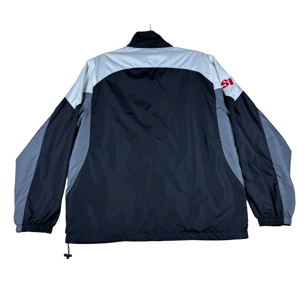 Reebok Carolina Panthers NFL Windbreaker Jacket Men Large Black Full Zip SI Logo